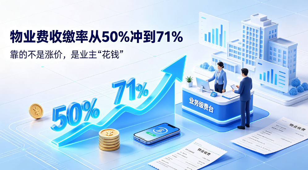 物业费收缴率从50%冲到71%,靠的不是涨价,是业主"花钱"
